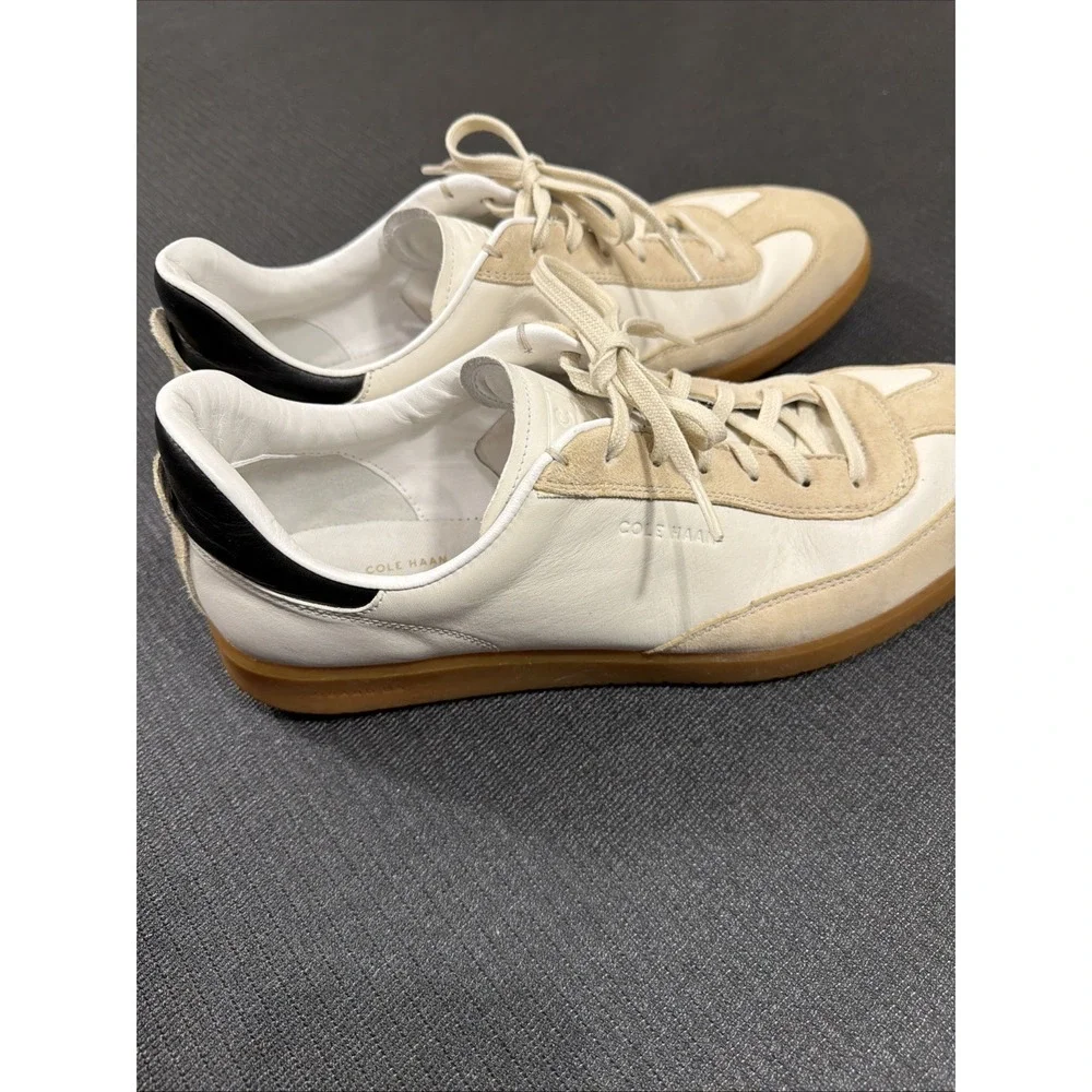 COLE HAAN Men Grandpro Turf Sneaker Size 13 M Ivory Tumbled‎ Stone Suede C29161